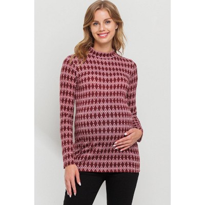Hello MIZ Womens Mock Neck Maternity Top
