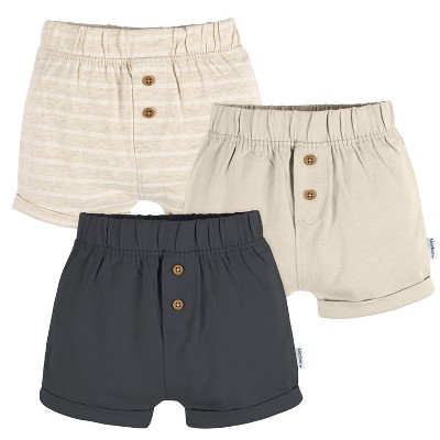 Gerber Neutral Baby Knit Shorts - 3-Pack