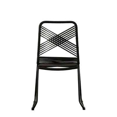 Holly & Martin Padko Stackable Outdoor Rope Chairs - Set of 2 - Black - SEI