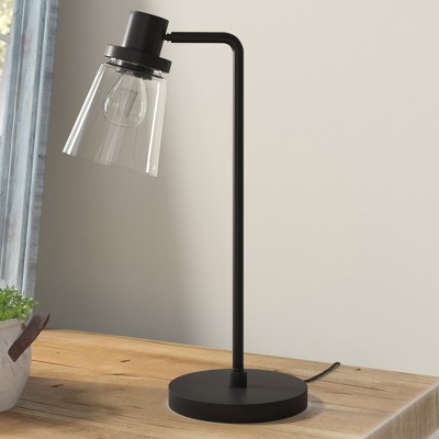 Hudson and Canal 21" Tall Table Lamp with Glass Shade