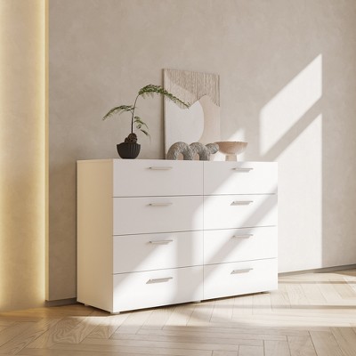 KTMBDW 8 Drawers Dresser for Bedroom, Wooden Dresser Chest of Drawers, Dresser TV Stand Large Storage Organizer for Living Room, Bedroom