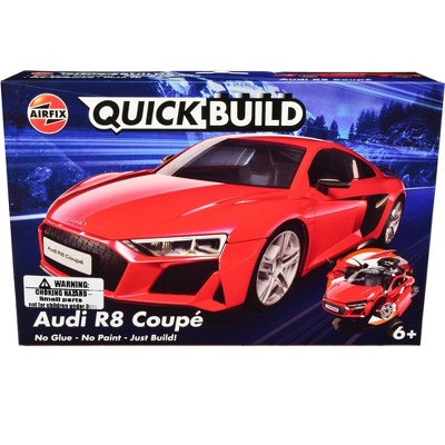Skill 1 Model Kit Audi R8 Coupe Red Snap Together Model by Airfix Quickbuild