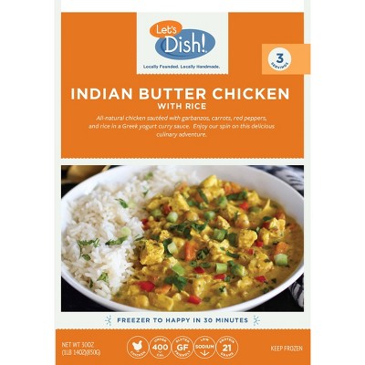 Let's Dish! Gluten Free Frozen Indian Butter Chicken with Rice - 30oz