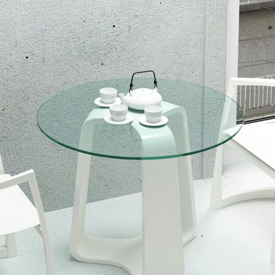 20" Inch Round Tempered Glass Table Top Clear Glass 1/4" Inch Thick Flat Polished Edge，Transparent