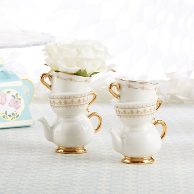 Kate Aspen Tea Time Whimsy Ceramic Bud Vase