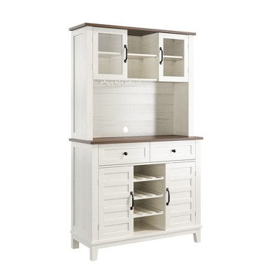 72 Inch Tall Kitchen Pantry Cabinet with 4 Doors and 2 Drawers, Wine Rack, Large Kitchen Storage, Adjustable Shelf, Coffee Wine Bar Counter