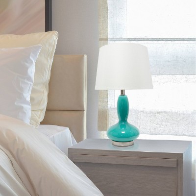 Glass Dollop Mercury Table Lamp with Fabric Shade - Lalia Home