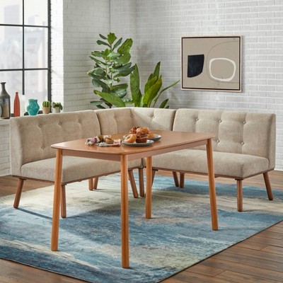 Buylateral 4pc 4 Seats Neha Mid Century Modern Breakfast Nook Dining Set
