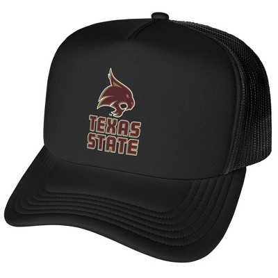 Gender Neutral Texas State University Primary Logo Foam Snapback Trucker Hat - Black One Size
