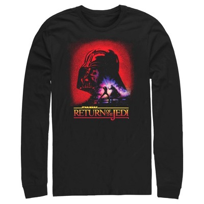 Men's Star Wars: A New Hope Return of the Jedi Darth Vader Battle Scene Portrait Long Sleeve Shirt