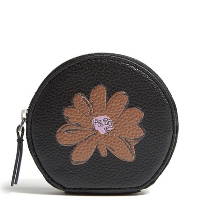 Vera Bradley Women's Outlet Faux Leather Essential Round Zip Pouch