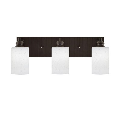 Toltec Lighting Edge 3 - Light Vanity in  Espresso with 4" White Muslin Shade