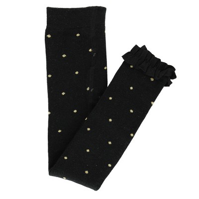 RuffleButts Baby Girls Polka Dot Patterned Ruffle Footless Tights