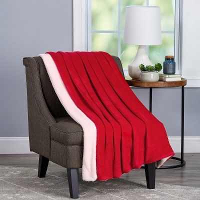 Hastings Home Oversized Poly Fleece Woven Throw - Vineyard and White