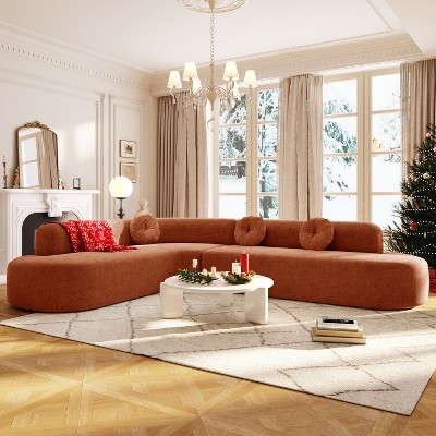 Christopher Knight Home Patrick 122" Modern Extra Large Chenille Upholstered Sectional Sofa with Pillows