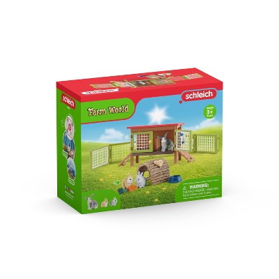 Schleich Rabbit Hutch: Plastic Action Figure Playset, 8 Pieces
