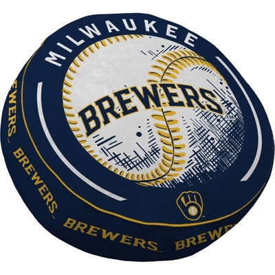 MLB Milwaukee Brewers Baseball Circle Plushlete Pillow: Sports Team Logo, Round Shape