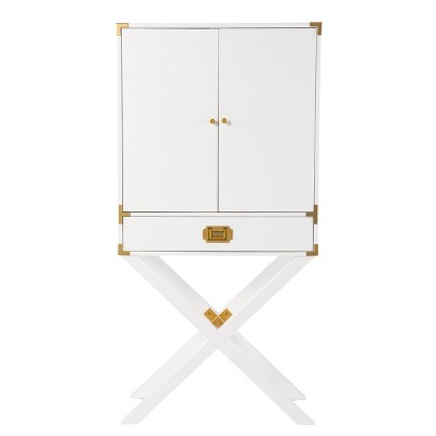 Campaign Tall Bar Cabinet with Storage - White - SEI