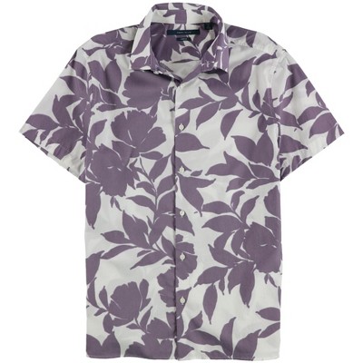 Perry Ellis Mens Stretch Floral Button Up Shirt
