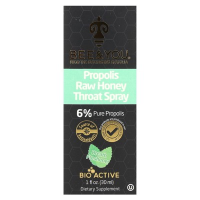 Bee & You Propolis Raw Honey Throat Spray , 1 fl oz (30 ml)