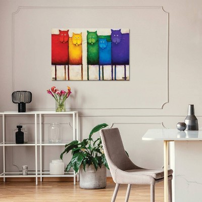 Rainbow Cats by Daniel Patrick Kessler Unframed Wall Canvas - iCanvas
