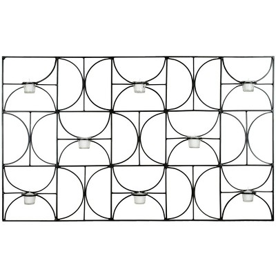 Semi-Circle Votive Wall Decor - Black - Safavieh