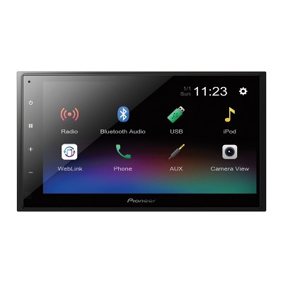 Pioneer® DMH-342EX 6.8-In. Car In-Dash Unit, Double-DIN Digital Media Receiver with Touch Screen and Bluetooth® in Black