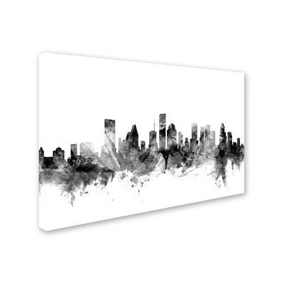 Trademark Fine Art -Michael Tompsett 'Houston Texas Skyline B&W'