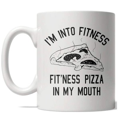 Crazy Dog Fitness Pizza Mug Funny Workout Health Italian Food Coffee Cup - 11oz