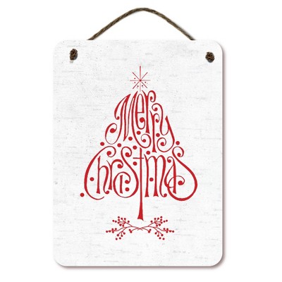 Courtside Market Christmas Tree Calligraphy 12x16 Hanging Artboard with Twine