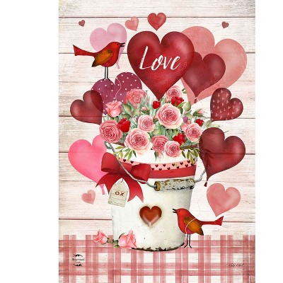 Briarwood Lane Valentine's House Flag 40x28 For Outdoor Love Bouquet House Flag