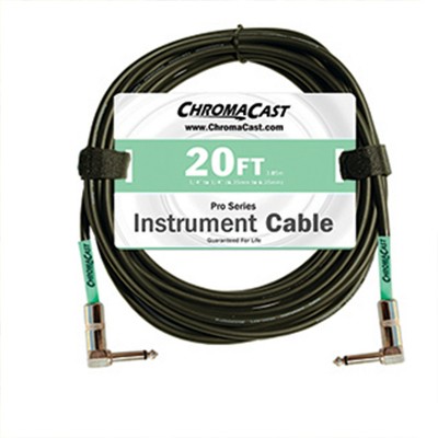 ChromaCast Pro Series Instrument Cable, Angle - Angle, Surf Green, 20 foot