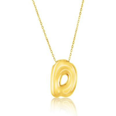 Bella Silver Sterling Silver, Bubble Initial Necklace - Gold Plated