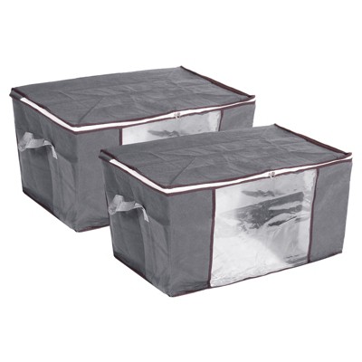 Unique Bargains Foldable Clothes Storage Bins Closet Organizers with Reinforced Handles Blankets Bedding
