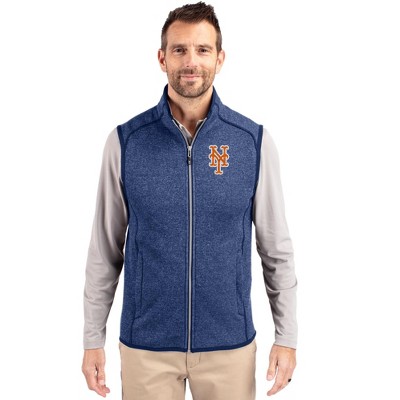 New York Mets Cutter & Buck Mainsail Sweater-Knit Mens Full Zip Vest