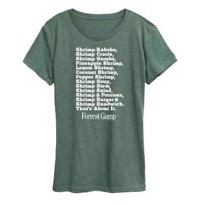 Women's - Forrest Gump - Bubbas Shrimp List Short Sleeve Graphic T-Shirt