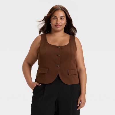 Women's Signature Crepe Scoop Vest - A New Day™