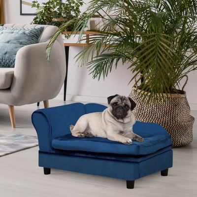 Lyngins Luxury Small Dog Bed with Hidden Storage,Modern Pet Couch with 3" Plush Cushion,Arch Armrests for Small Dogs