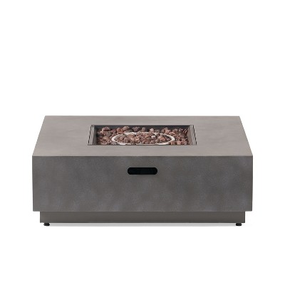 GDFStudio Jasmine Outdoor 50,000 BTU Square Iron Fire Pit Table