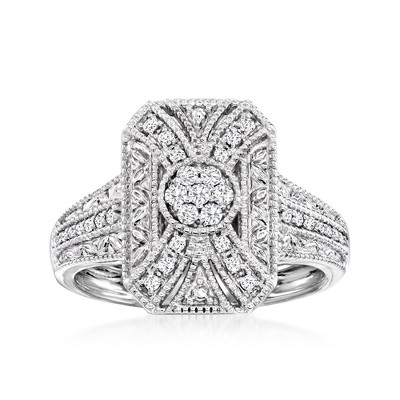 Ross-Simons 0.50 ct. t.w. Diamond Scrollwork Ring in Sterling Silver