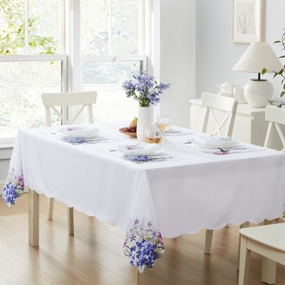Spring Hydrangea Floral Cutwork Tablecloth - Elrene Home Fashions