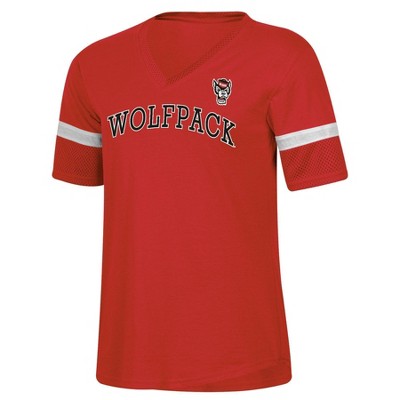 NCAA NC State Wolfpack Women's Mesh Trim V-Neck T-Shirt