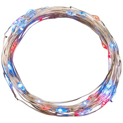Northlight Patriotic LED Micro Fairy Lights - 17' - Red, White and Blue - Copper Wire - 50ct