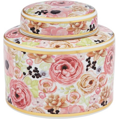 Kensington Hill Brenna Multi-Color Floral 8" Wide Round Jar with Lid