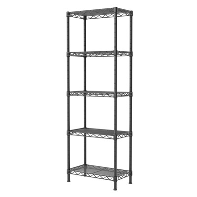 Itopfox 5-Tier Adjustable Wire Shelving Unit for Kitchen, Closet, Laundry, Bathroom, Pantry Organization with Narrow Mesh Gaps, Black