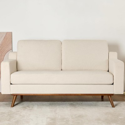 Vipbear 65.4 "Sofa, comfortable sofa, living room sofa, medieval modern small sofa, with spring pads, solid wood frame, tool-free assembly