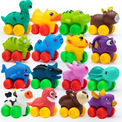 Joyfy Animal Cars Toys for Toddlers, Soft Mini Rubber Bath Toy Car for Boys Girls, Christmas Birthday Gift,Party Favors for Kids Ages 1-3