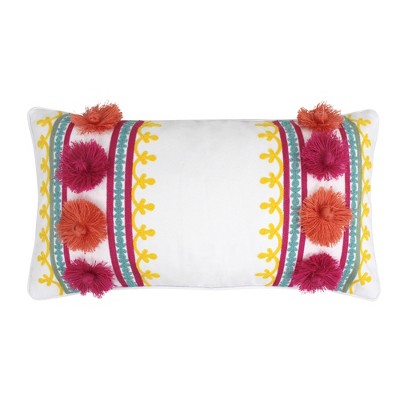 Grandiflora Embroidered Tassel Pillow - Levtex Home