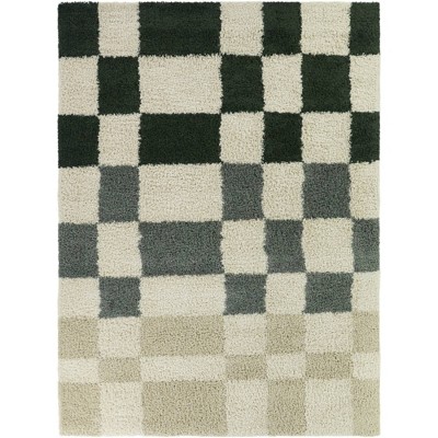 Balta Rugs Abstract Checkered Grid Plush Shag Area Rug