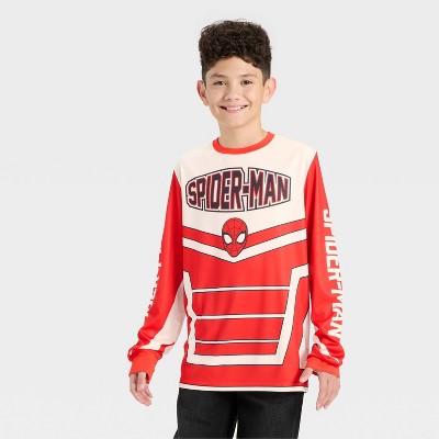 Boys' Marvel Spider-Man Long Sleeve Mesh Riding Jersey - White